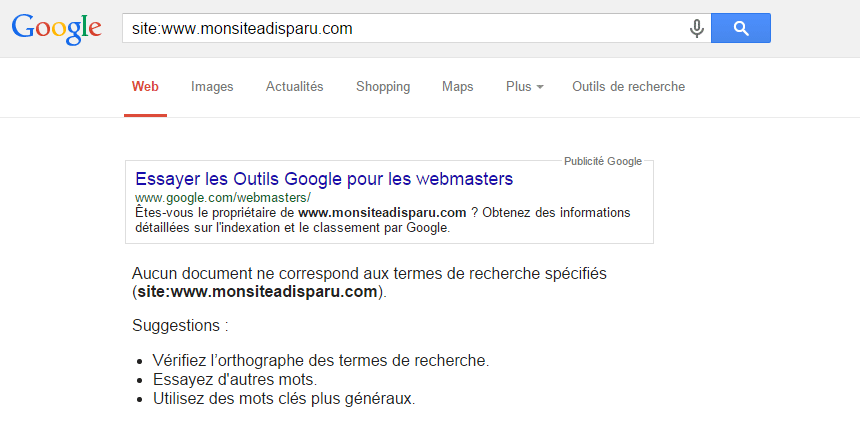 Site non indexé dans Google